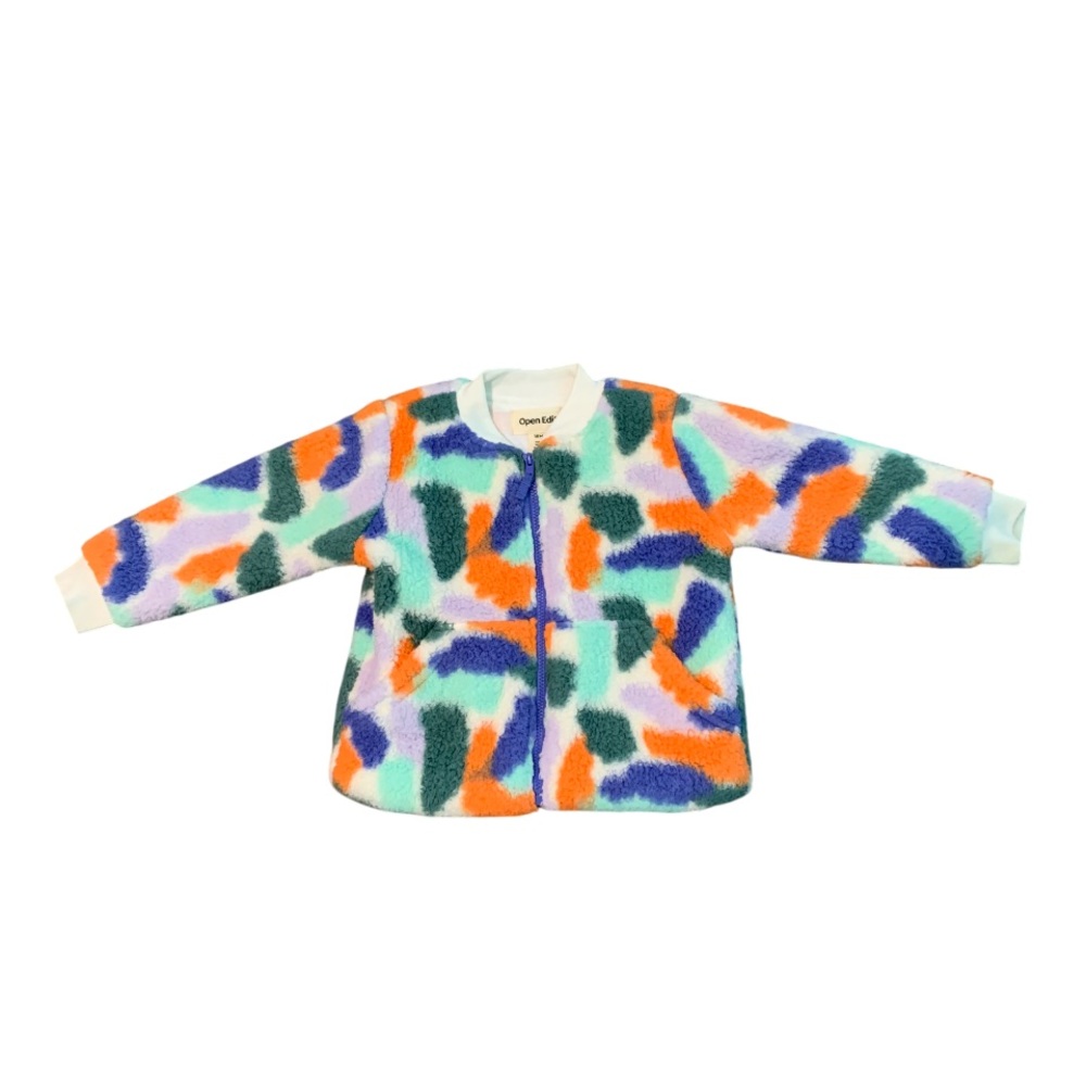 Open Edit Fuzzy Multicolor Jacket
